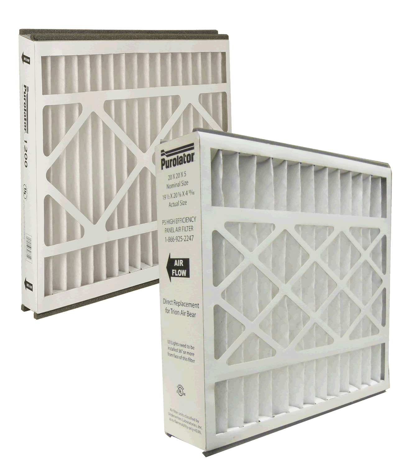 Two Purolator P5/2000 Replacement Air Filters designed for Trion Air Bear systems.