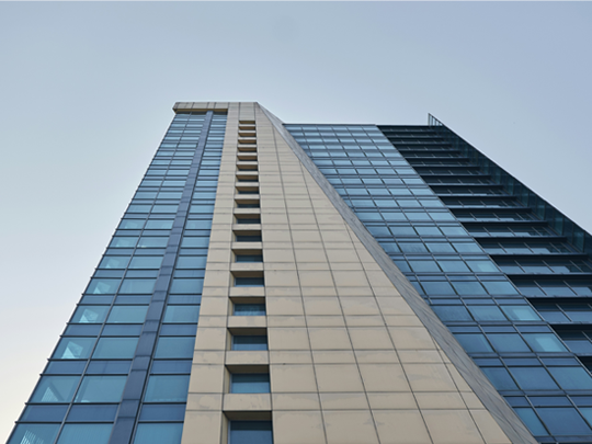 A large commercial building that could benefit from the use of DP-green 13 air filters.