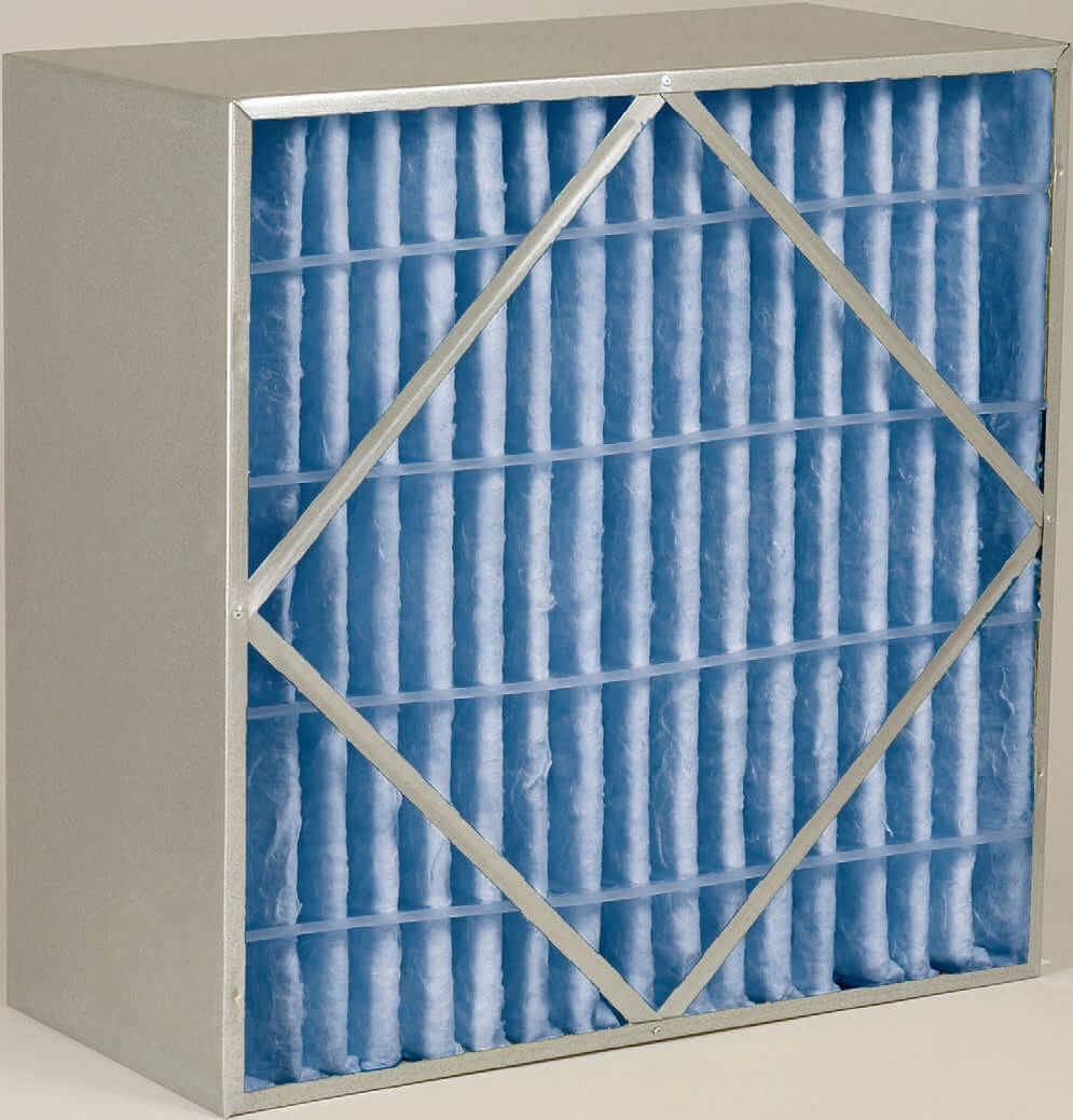 A purolator Defiant Cell high and medium-efficiency, rigid, box air filter.