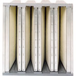 A Purolator SERVA CELL VA mini pleated air filter with industrial strength construction.
