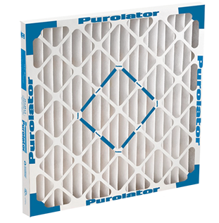 A Purolator Hi-e 40 medium efficiency, pleated air filter with MERV 8 performance.